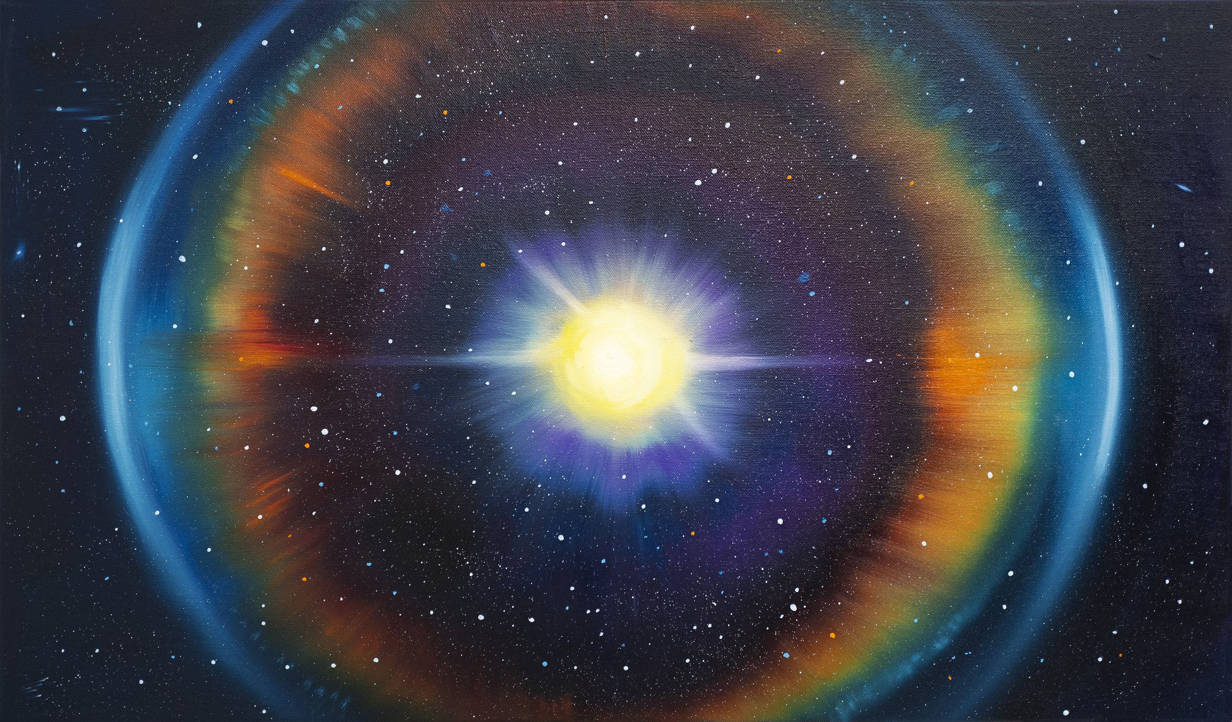 Tan Mu, Gaze: Observable Infinity 02, 2025. Oil on linen, 36 x 61 cm.