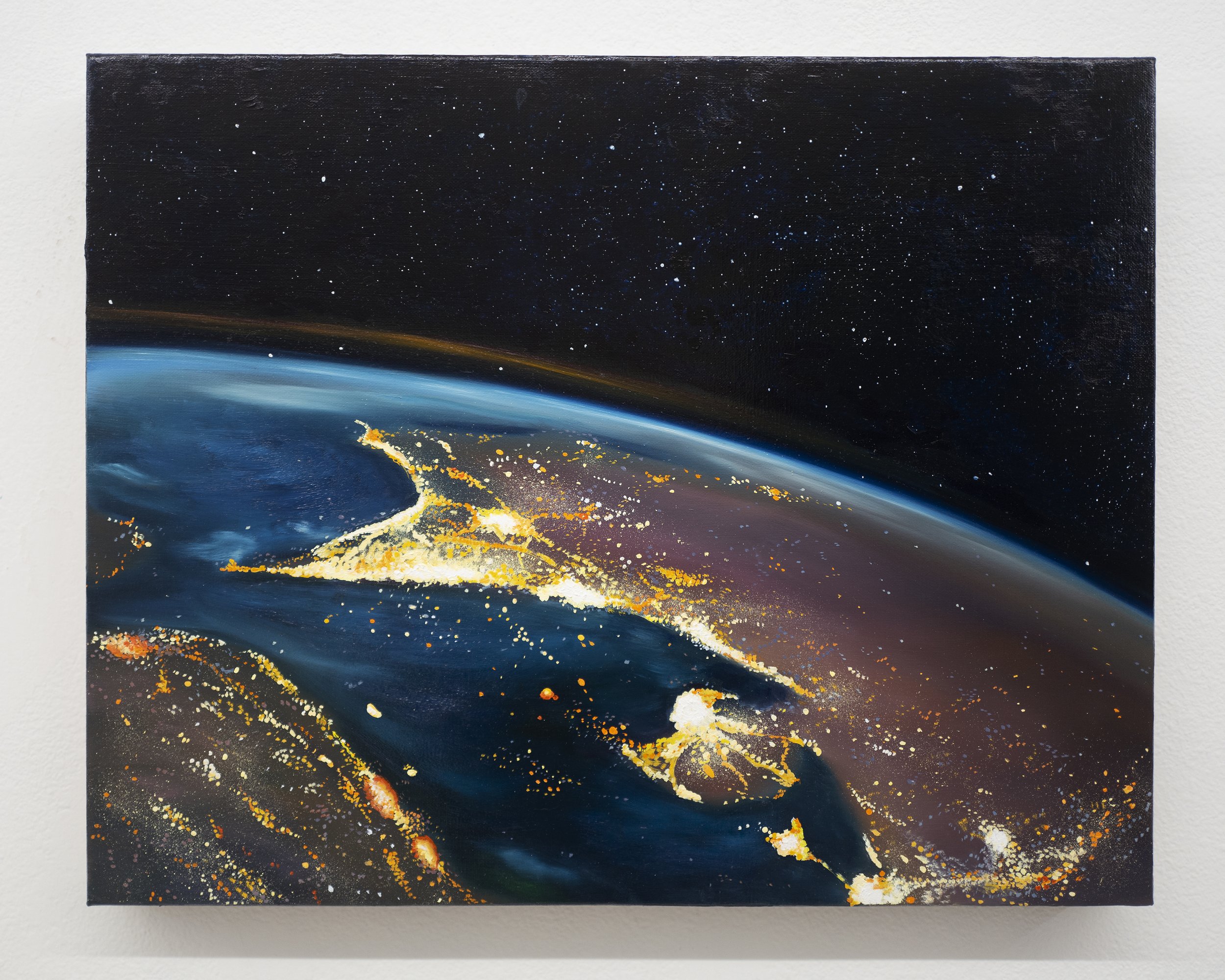 Horizons 02, 2024, detail showing city lights and atmospheric gradient