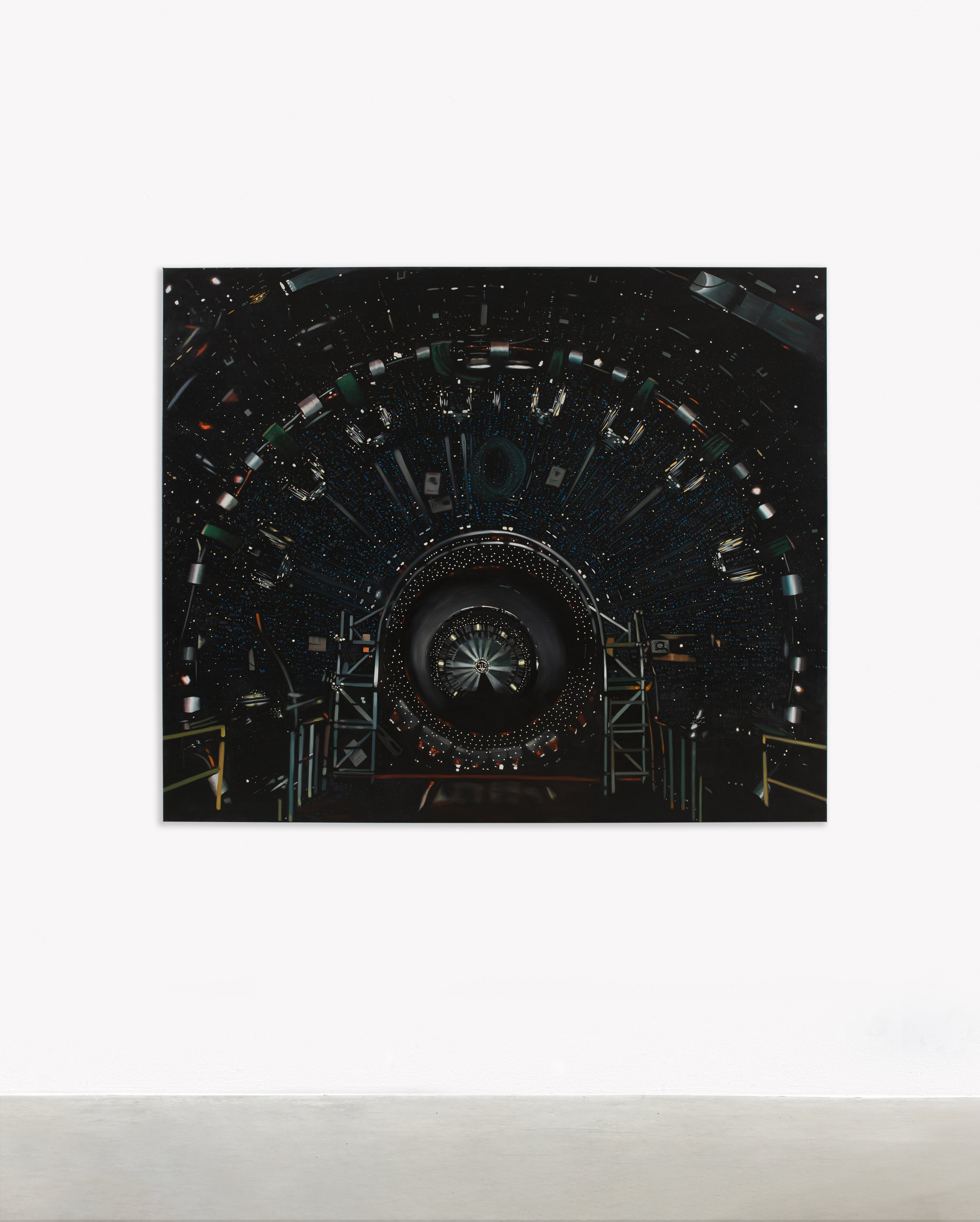 Large Hadron Collider, 2023, full view showing the machine structure against dark ground