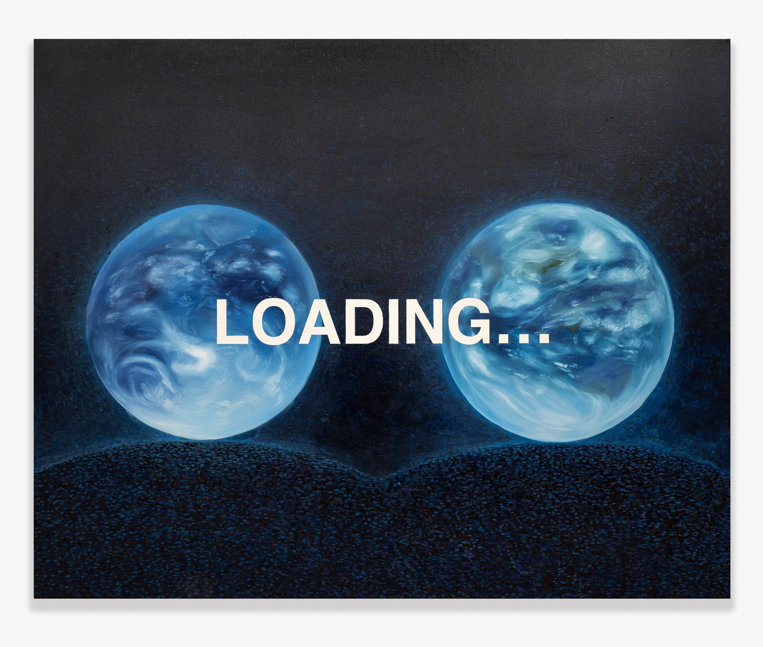Tan Mu, LOADING..., 2019. Oil on canvas, 122 x 152 cm (48 x 60 in).