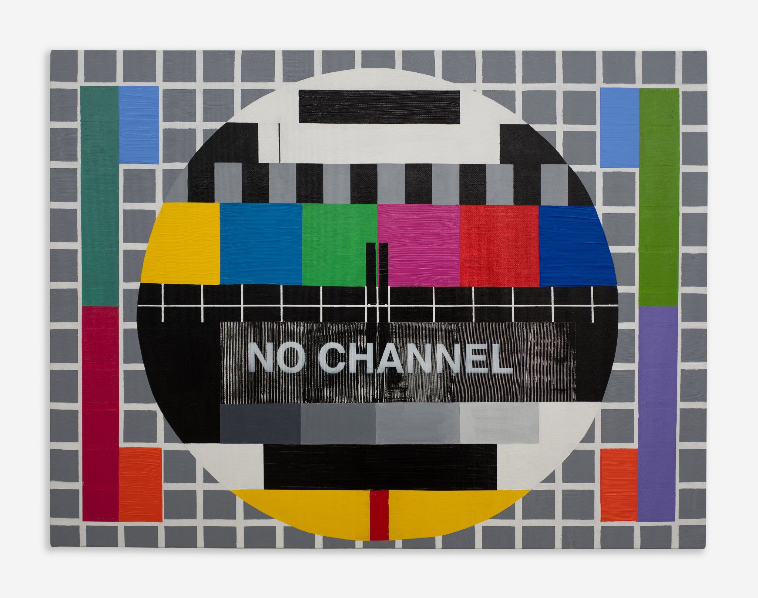 Tan Mu, NO CHANNEL, 2019. Acrylic medium on linen, 46 x 61 cm (18 x 24 in).