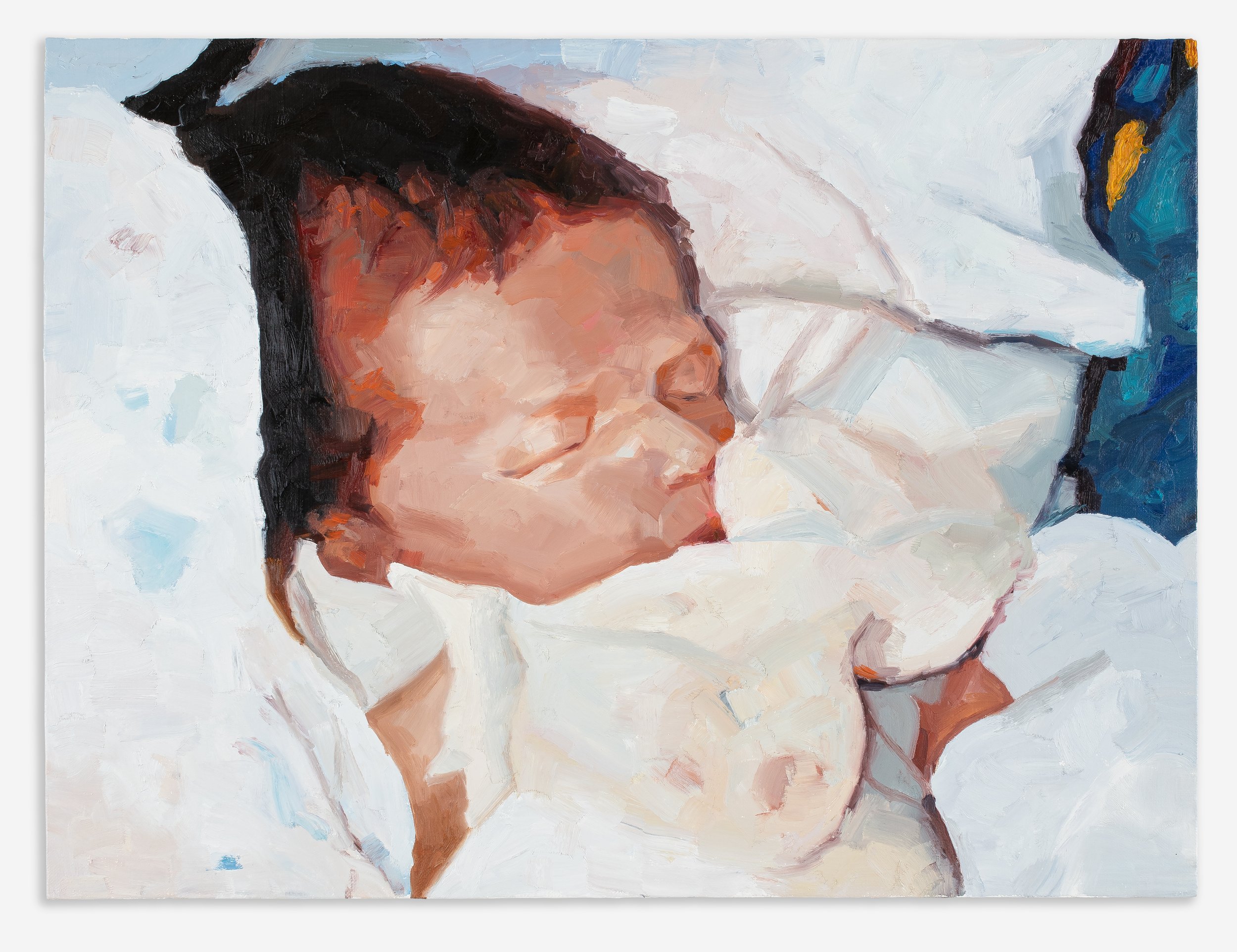 Tan Mu, Share, 2021. Oil on linen, 46 x 61 cm.